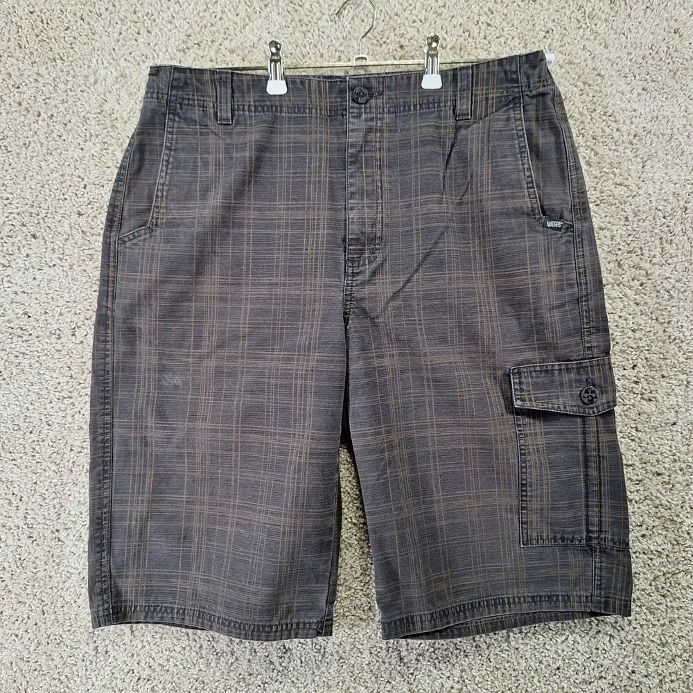 Vans Cargo Shorts Mens 32 (Fits W33) Plaid Skater Streetwear Gorpcore Grunge